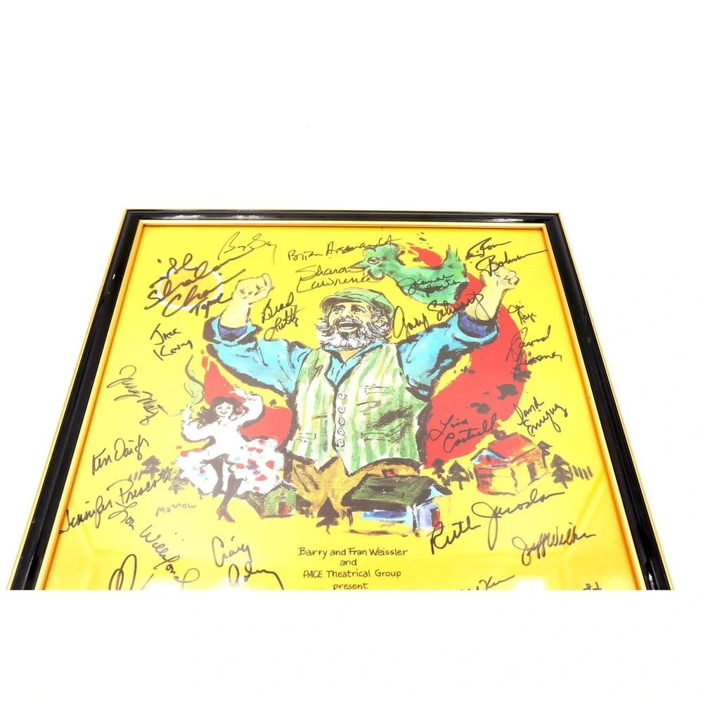 1990 Topol in Fiddler on the‎ Roof Framed Poster Signed Chaim Topol Orig Cast